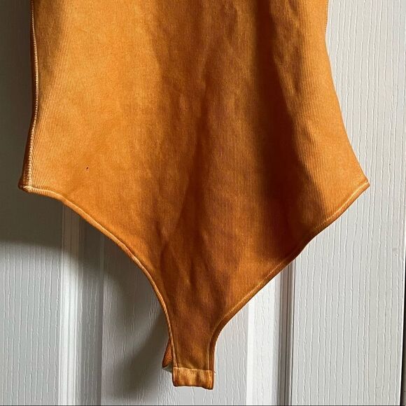 ALL Saints Bodysuit in burnt orange tangerine dyed color Size 6 Brat Summer NWT - Picture 10 of 11